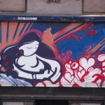 Colorful graffiti woman